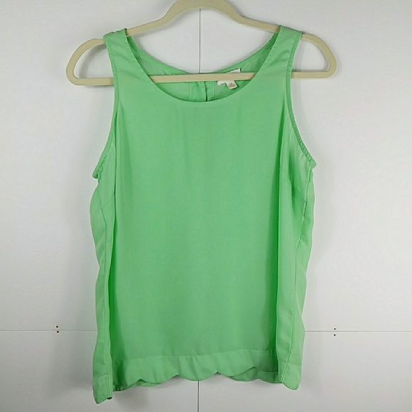 🌟3/$30 C. Wonder Mint Green Scalloped Edge Top M - Picture 2 of 7